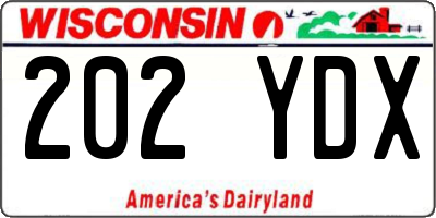 WI license plate 202YDX