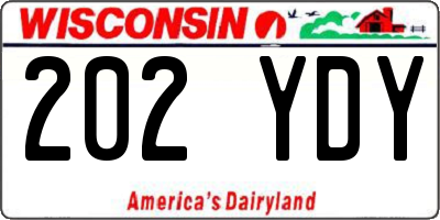 WI license plate 202YDY