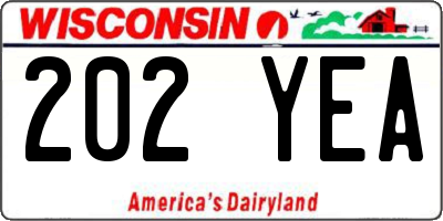WI license plate 202YEA