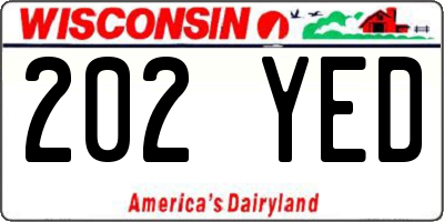 WI license plate 202YED