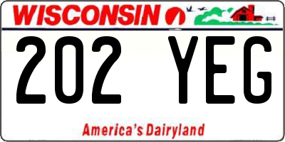 WI license plate 202YEG