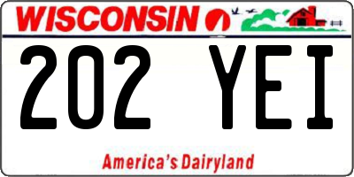 WI license plate 202YEI
