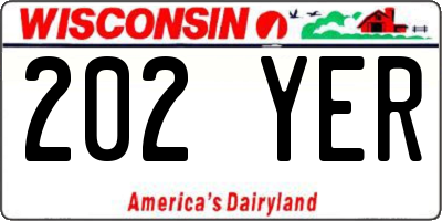 WI license plate 202YER