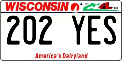 WI license plate 202YES