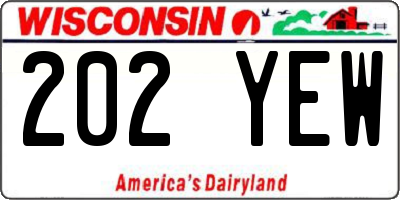 WI license plate 202YEW