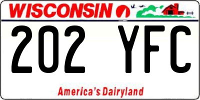 WI license plate 202YFC