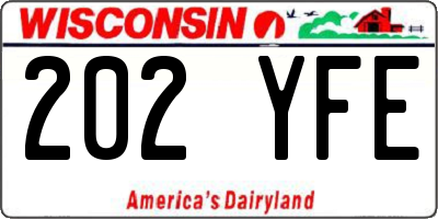 WI license plate 202YFE