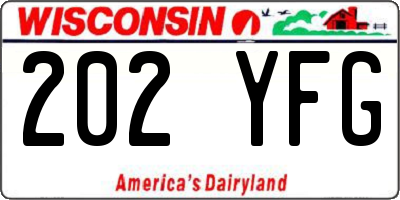 WI license plate 202YFG
