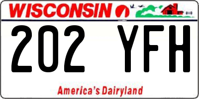 WI license plate 202YFH