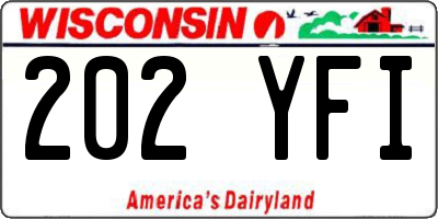 WI license plate 202YFI