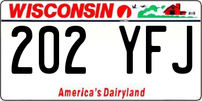 WI license plate 202YFJ