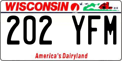 WI license plate 202YFM