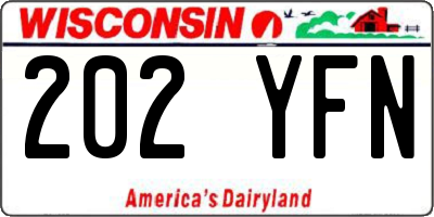 WI license plate 202YFN