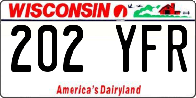 WI license plate 202YFR