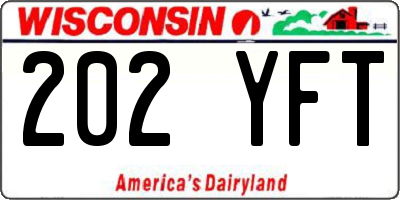 WI license plate 202YFT