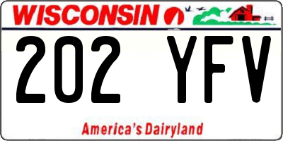 WI license plate 202YFV