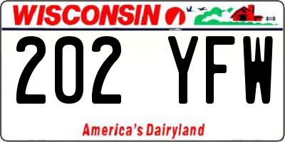 WI license plate 202YFW