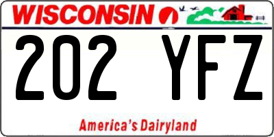 WI license plate 202YFZ