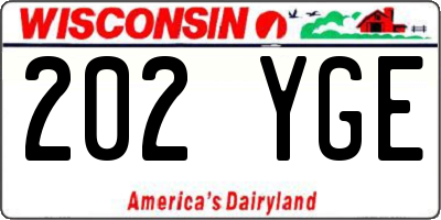 WI license plate 202YGE
