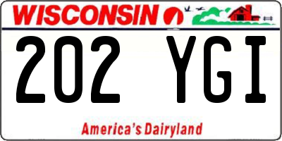 WI license plate 202YGI