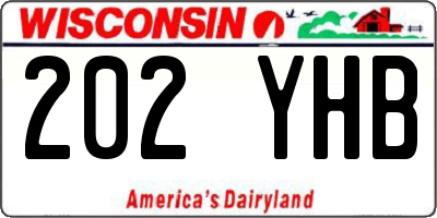 WI license plate 202YHB