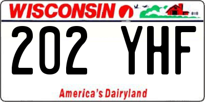 WI license plate 202YHF