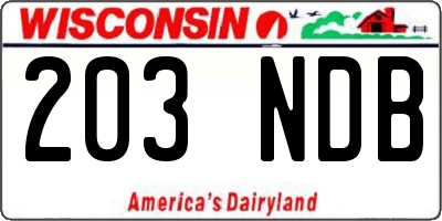 WI license plate 203NDB