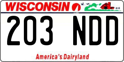 WI license plate 203NDD