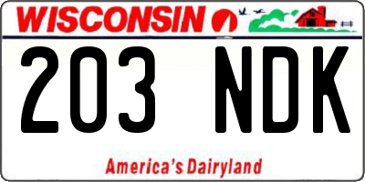 WI license plate 203NDK