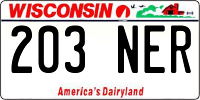 WI license plate 203NER