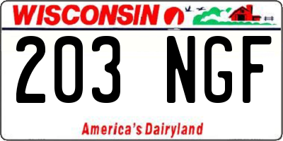WI license plate 203NGF