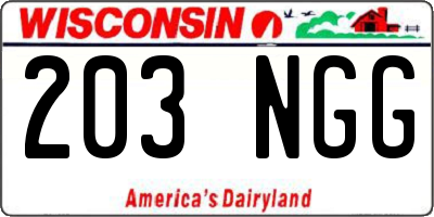 WI license plate 203NGG