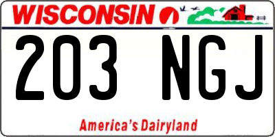 WI license plate 203NGJ
