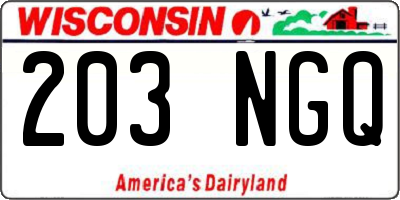 WI license plate 203NGQ