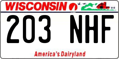 WI license plate 203NHF