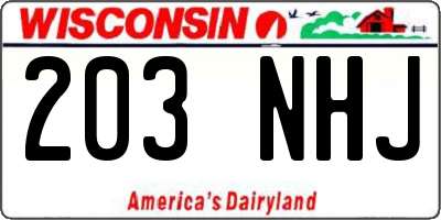 WI license plate 203NHJ