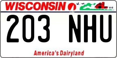 WI license plate 203NHU