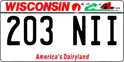 WI license plate 203NII