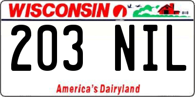 WI license plate 203NIL