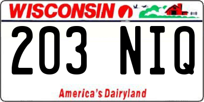 WI license plate 203NIQ