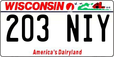 WI license plate 203NIY
