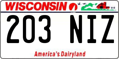 WI license plate 203NIZ