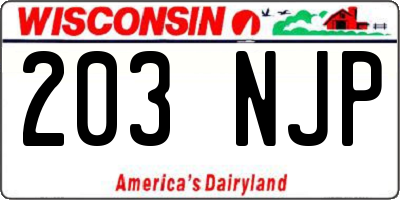 WI license plate 203NJP