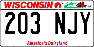 WI license plate 203NJY