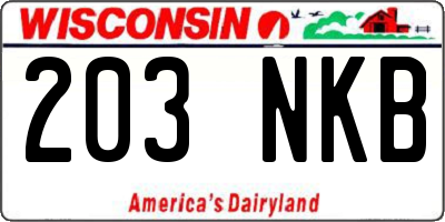 WI license plate 203NKB