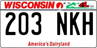 WI license plate 203NKH