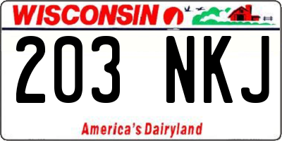 WI license plate 203NKJ