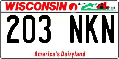 WI license plate 203NKN