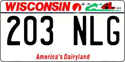 WI license plate 203NLG