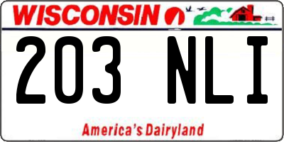 WI license plate 203NLI